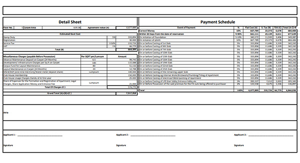 Puranik Rumah Bali Thane Costing Plan